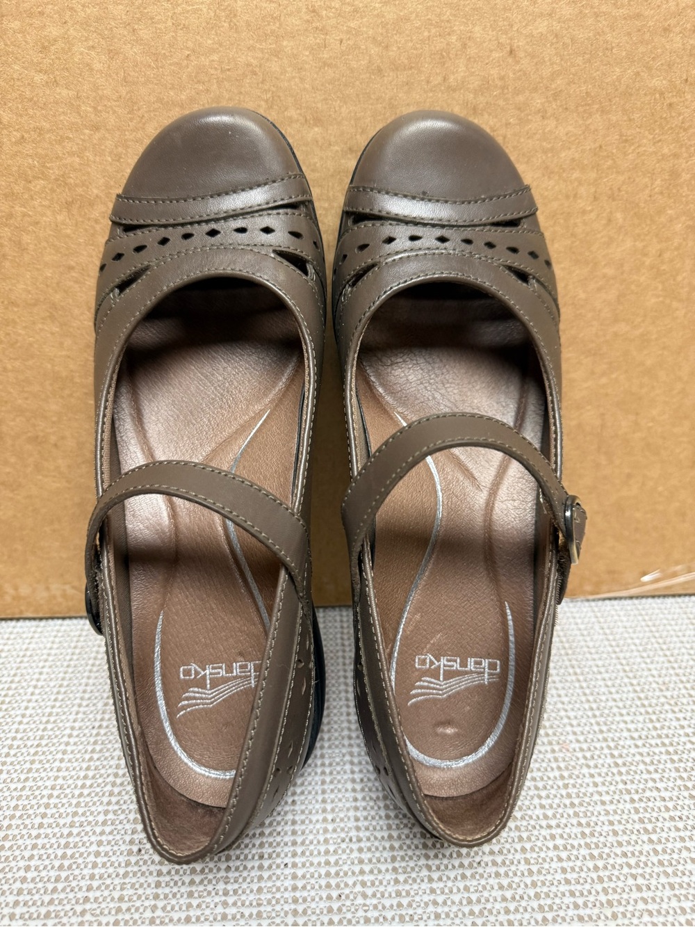Dansko Brown Mary Jane Flats with Buckle Strap